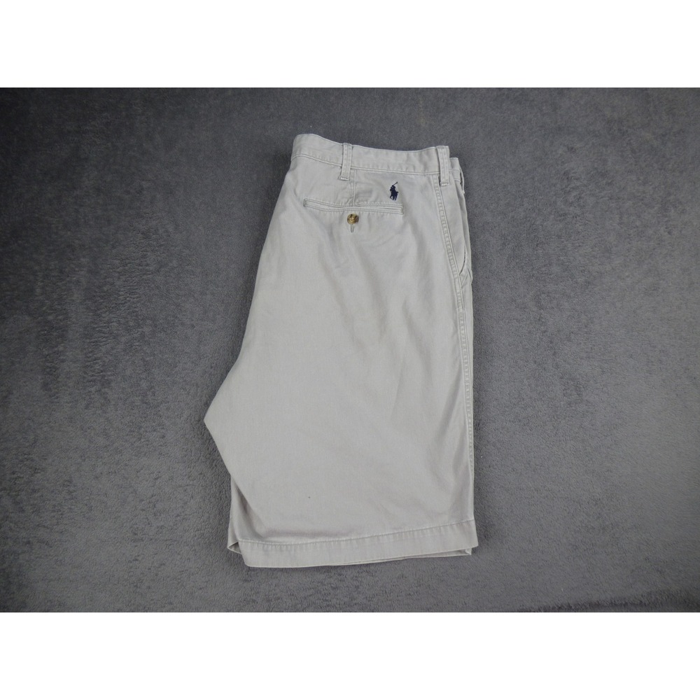 Polo Ralph Lauren Mens 44 Classic Fit Chino Shorts Khaki Tan Cotton Twill Pony